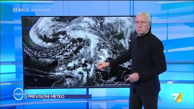 Le previsioni meteo di oggi, lunedì 27 gennaio, di Paolo Sottocorona