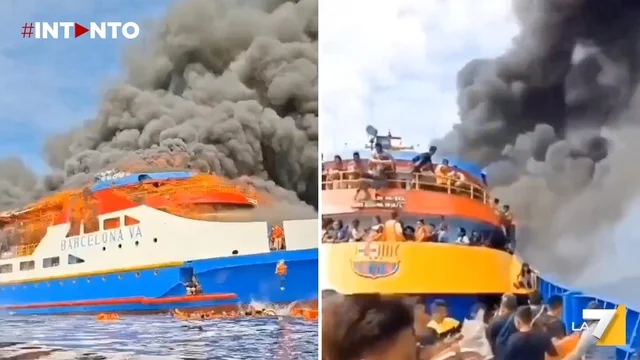 Indonesia, incendio sulla nave KM Barcelona VA: centinaia di passeggeri in pericolo al largo del Sulawesi
