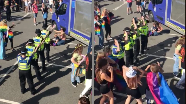 La polizia balla la macarena al gay pride, il video diventa virale e scoppia la polemica