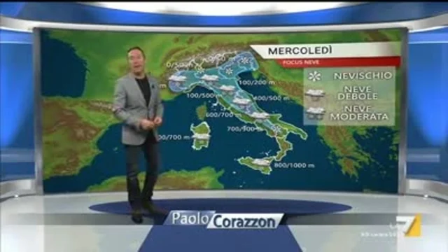 Il meteo della sera del 21 gennaio