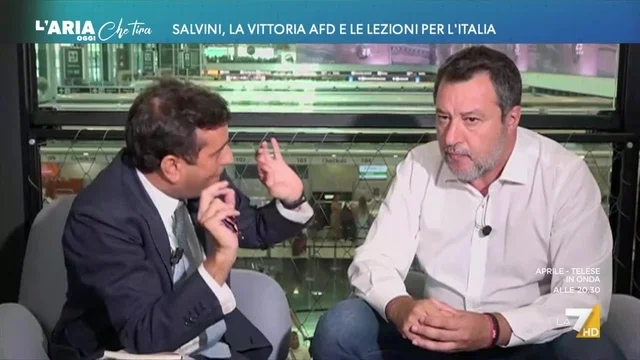 Salvini a L'Aria Che Tira: "Mi preoccupano più le ingerenze europee di quelle russe"