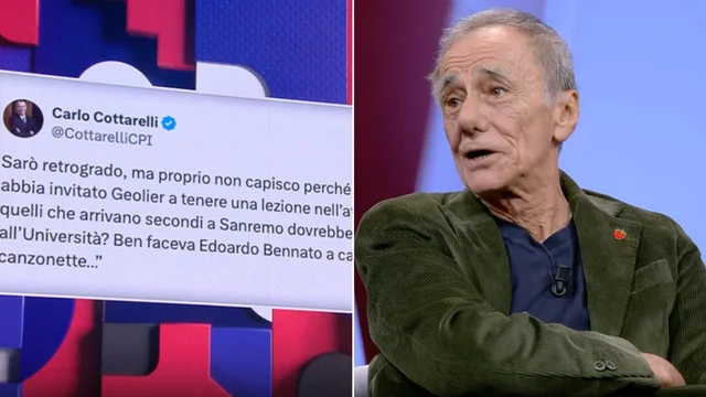 Lezione di Geolier all'università, Roberto Vecchioni duro contro Cottarelli: “Questo non ha capito un cavolo di niente”