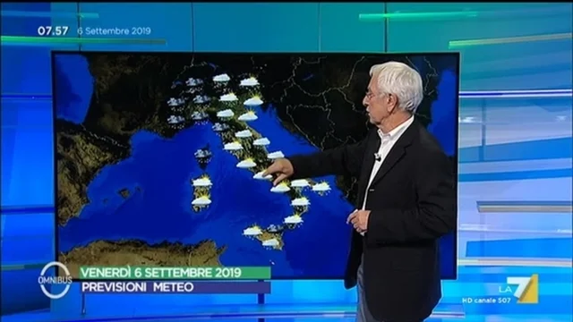 Le previsioni del tempo del 6 settembre
