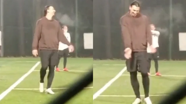 Zlatan Ibrahimovic si diverte a calcetto, ma un fan lo stuzzica così: il video