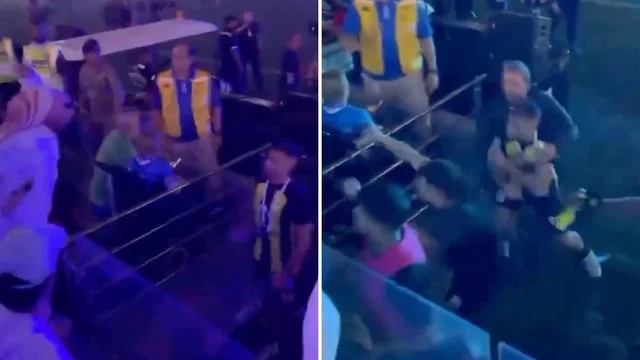 Follia in Arabia Saudita, calciatore preso a frustate da uno spettatore: il video