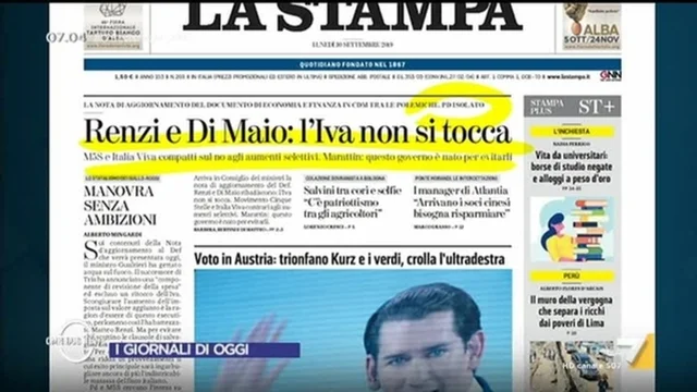 Omnibus News - I giornali di oggi - 30/09/2019