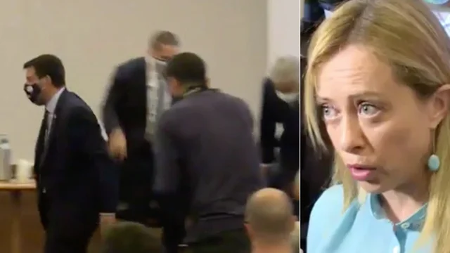 Milano, Giorgia Meloni è in ritardo e Matteo Salvini va via
