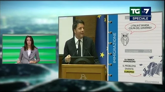 Conferenza Stampa Matteo Renzi: meno immigrati dello scorso anno