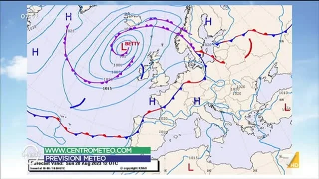 Le previsioni meteo di Paolo Sottocorona del 6/8/2023