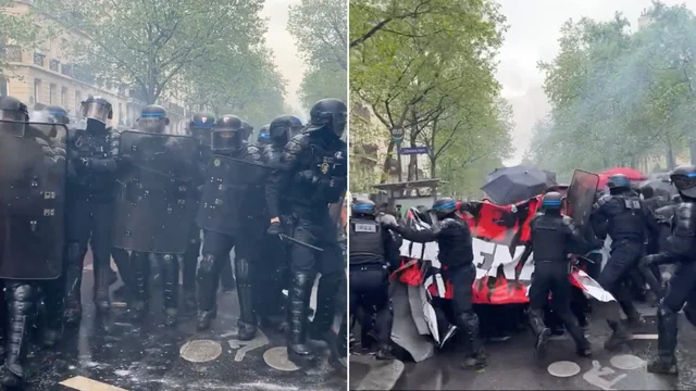 I violenti scontri tra polizia e manifestanti in Francia