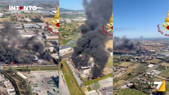 Incendio a Roma Sud: in fiamme impianto di stoccaggio di materiale elettrico