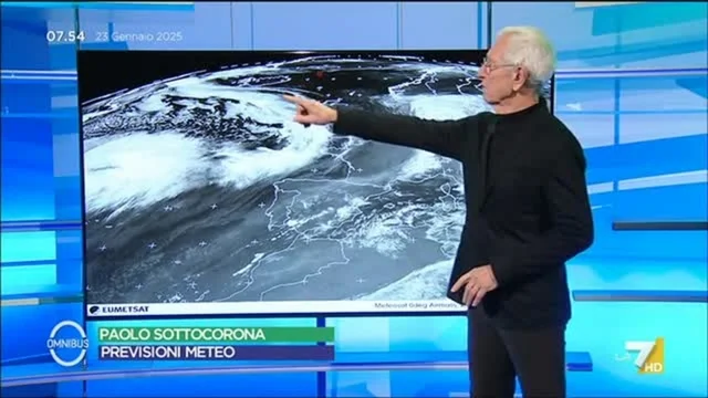 Le previsioni meteo di oggi, mercoledì 23 gennaio, di Paolo Sottocorona