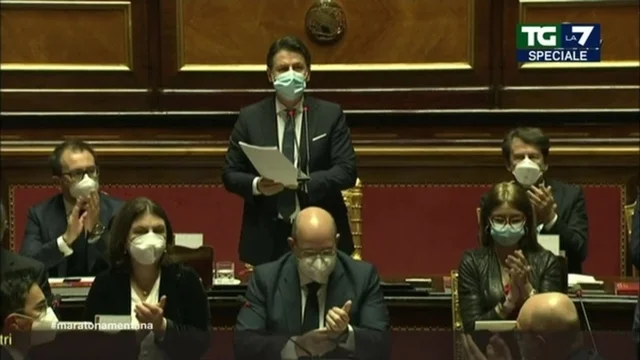 Giuseppe Conte ricorda Emanuele Macaluso in Senato