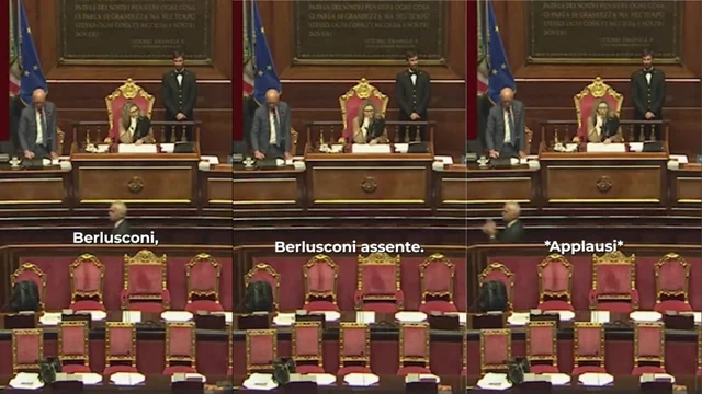 L'applauso in Senato per l'assenza di Berlusconi
