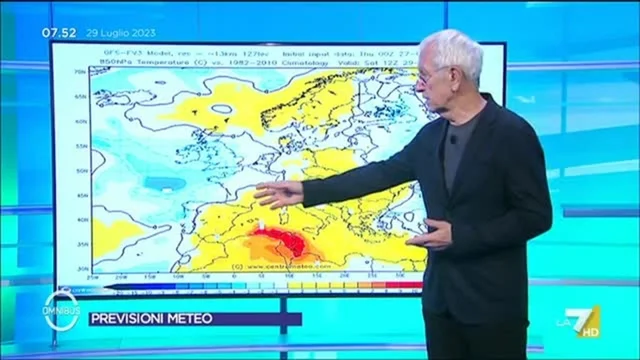 Le previsioni meteo di Paolo Sottocorona del 29/7/2023