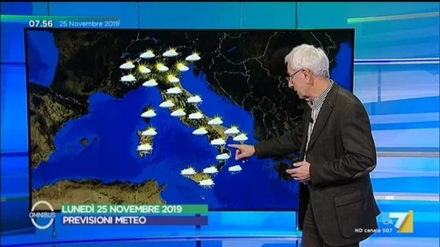 Le previsioni del tempo del 25 novembre