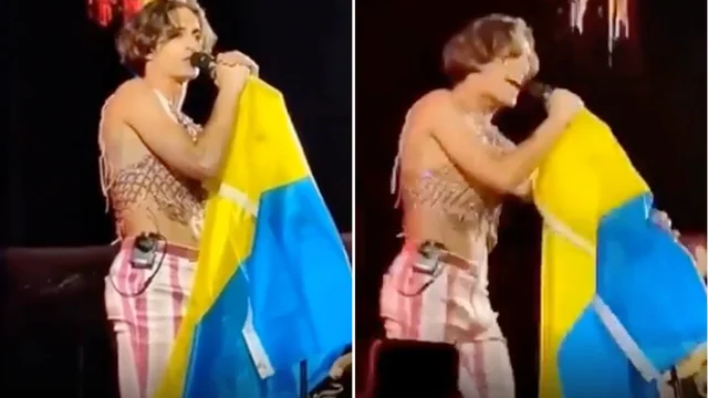 I Maneskin infiammano l’Arena di Verona: Damiano sul palco con la bandiera ucraina