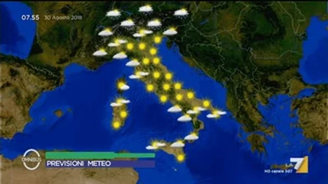 Il meteo del 30 agosto