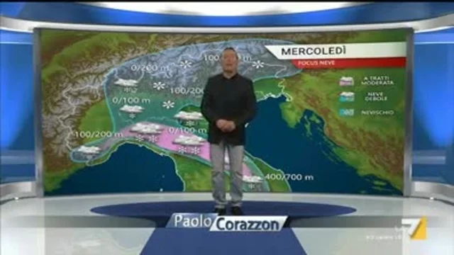 Il meteo della sera del 29 gennaio