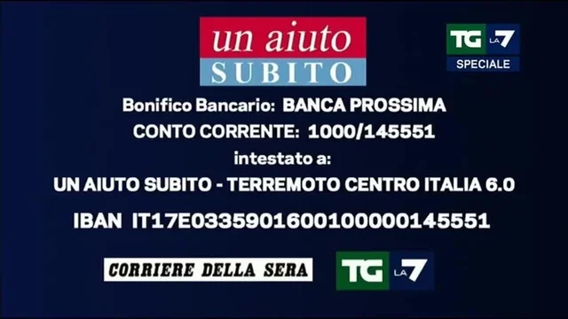 Terremoto nel Centro Italia - Un aiuto subito