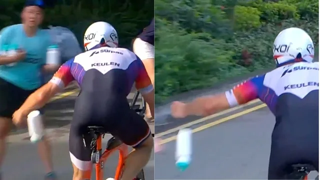 Sipario comico per il campione di triathlon ed il complicato rapporto con le borracce