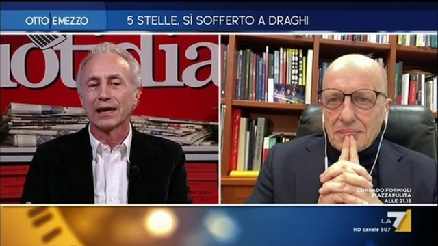 5 stelle sì sofferto a Draghi - Otto e Mezzo - Puntata del 11/2/2021