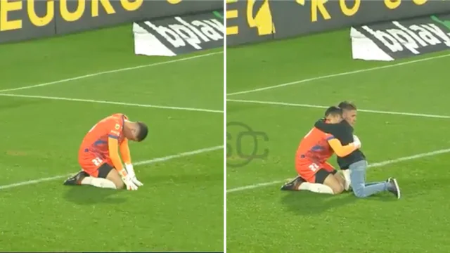 Bambino fa invasione di campo per consolare il portiere: il video è commovente