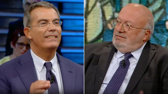Botta e risposta Storace-Floris: "Abbiamo sentito Bersani, Saviano...", "Ha sbagliato canale, se voleva sentire tutto Salvini..."