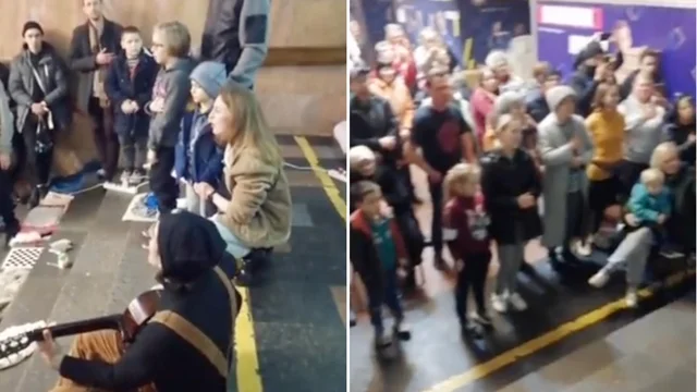 Kharkiv, i bambini cantano l'inno nazionale nella metropolitana