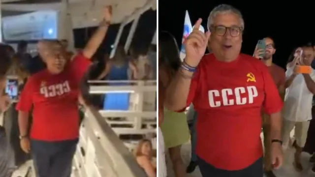 Totò Cuffaro show: canta 'Bella ciao' con pugno alzato e maglia falce e martello