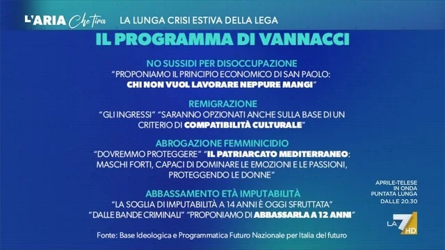 Vannacci, nuovi punti del programma. Ciriello: “Nessuno aveva mai detto che i gay non potessero andare in tv dalle 8 alle 23”