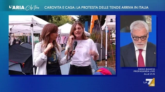 Protesta delle tende, scontro tra Federico Mollicone e Virginia Libero: "Di cosa parli? Studia i dati!", "Non raccontate frottole"