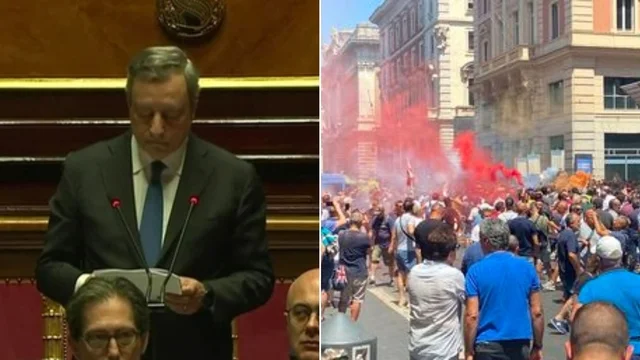 Draghi al Senato: "Serve sostegno convinto all'esecutivo e non a proteste non autorizzate e talvolta violente"