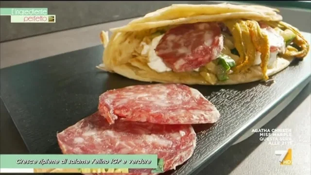 Cresce ripiene di salame e verdure
