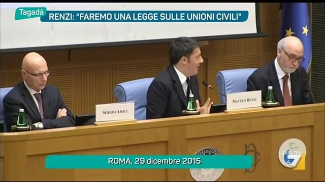 Renzi:'Faremo una legge sulle unioni civili'