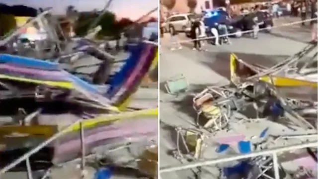 Crolla una giostra a Palma Campania: il video