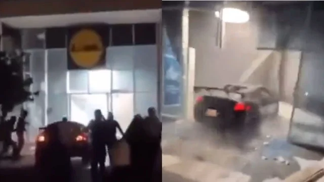 Proteste in Francia, la macchina sfonda l'ingresso della Lidl: il video incredibile