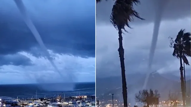 Salerno, tromba d'aria sfiora le auto: video