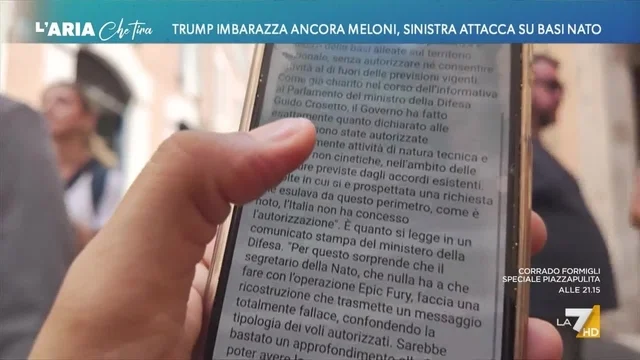 Trump imbarazza ancora Meloni, sinistra attacca su basi Nato