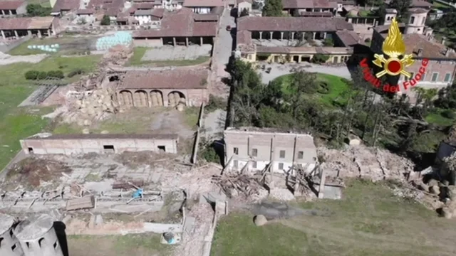 Bettegno, la frazione completamente distrutta dalla tromba d'aria