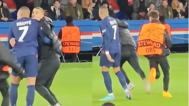 Parigi, un tifoso supera la sicurezza per abbracciare Mbappe: il video